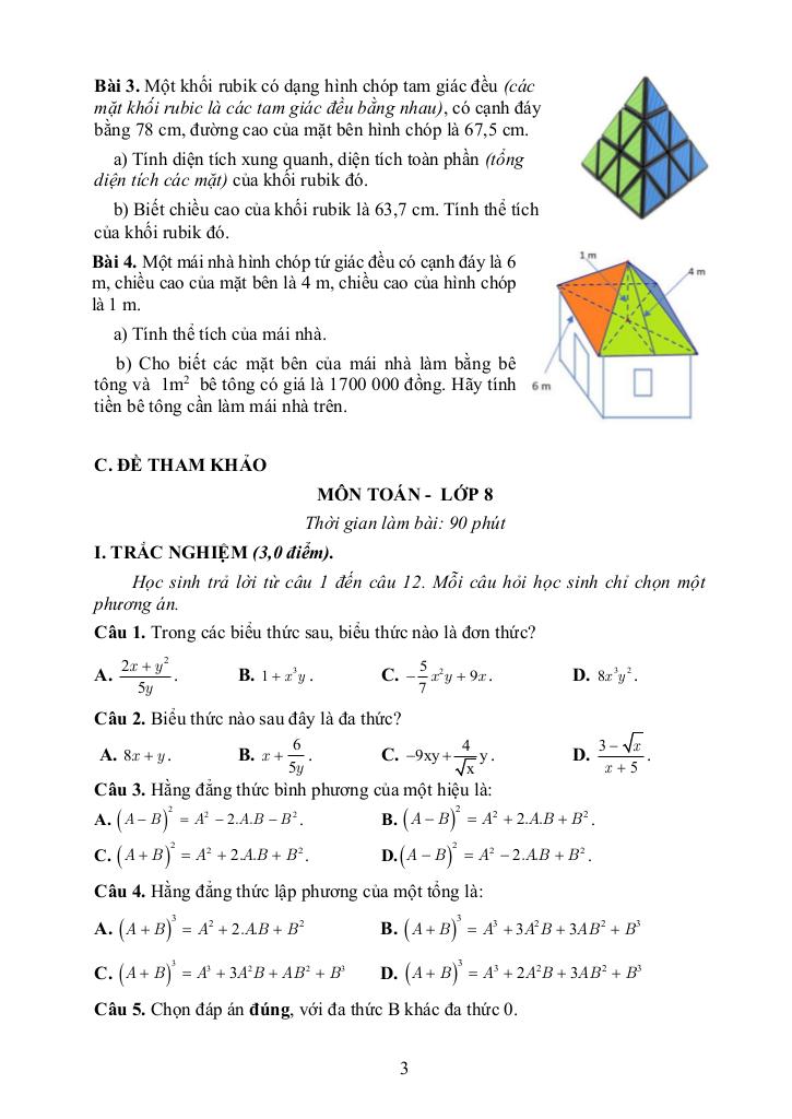 đề cương giữa học kì 1 toán 8 năm 2025 – 2026 trường thcs long toàn – tp hcm 2