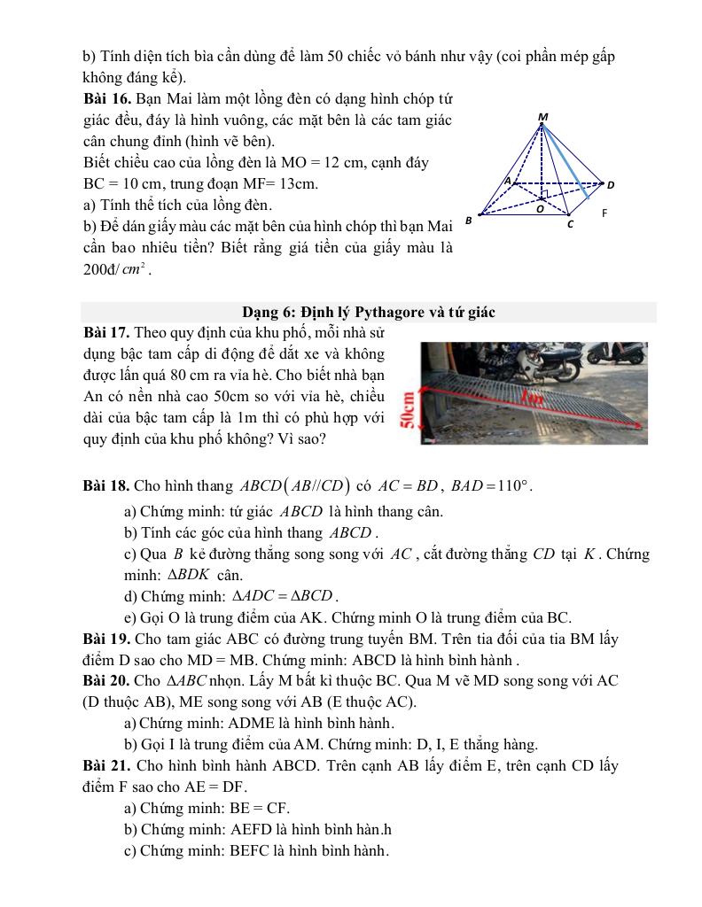 đề cương giữa học kì 1 toán 8 năm 2025 – 2026 trường thcs mai động – hà nội 5
