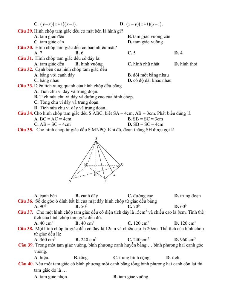 đề cương giữa học kì 1 toán 8 năm 2025 – 2026 trường thcs phước nguyên – tp hcm 2