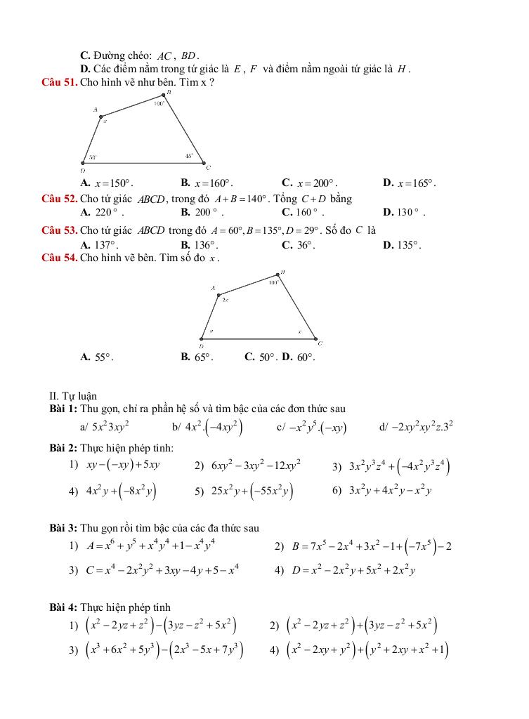 đề cương giữa học kì 1 toán 8 năm 2025 – 2026 trường thcs phước nguyên – tp hcm 4