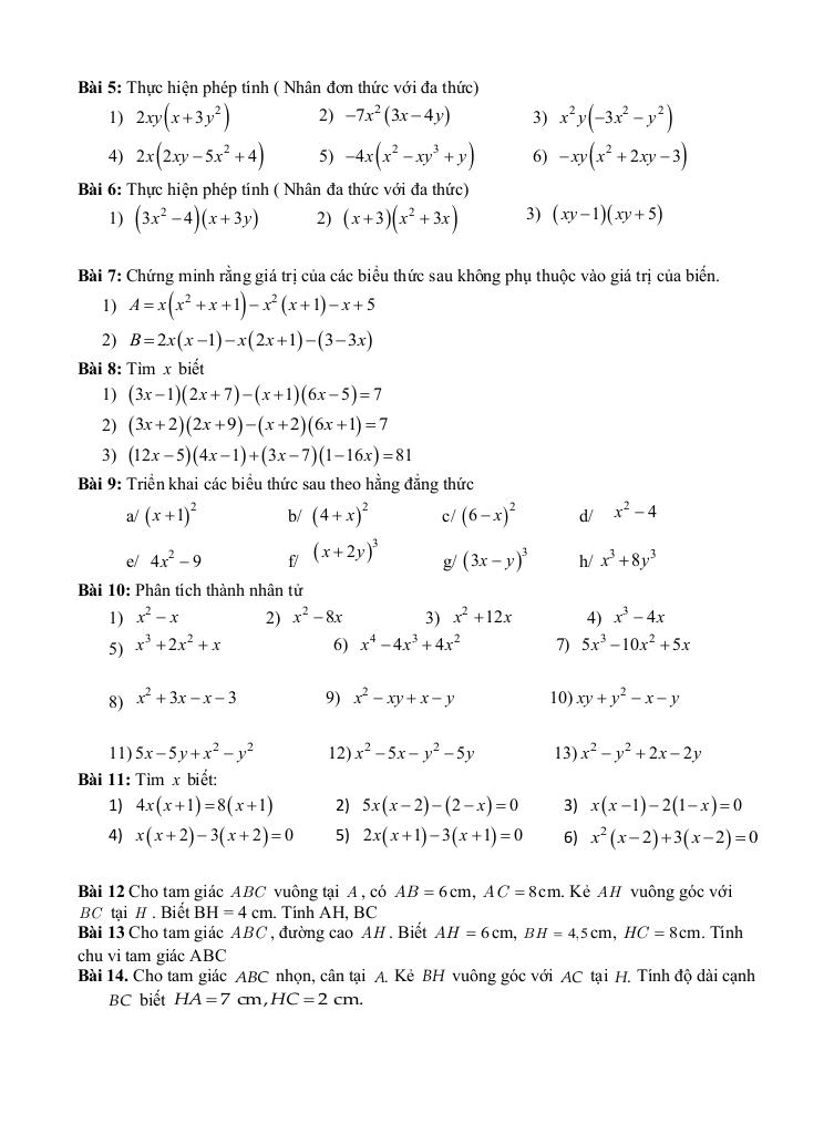 đề cương giữa học kì 1 toán 8 năm 2025 – 2026 trường thcs phước nguyên – tp hcm 5