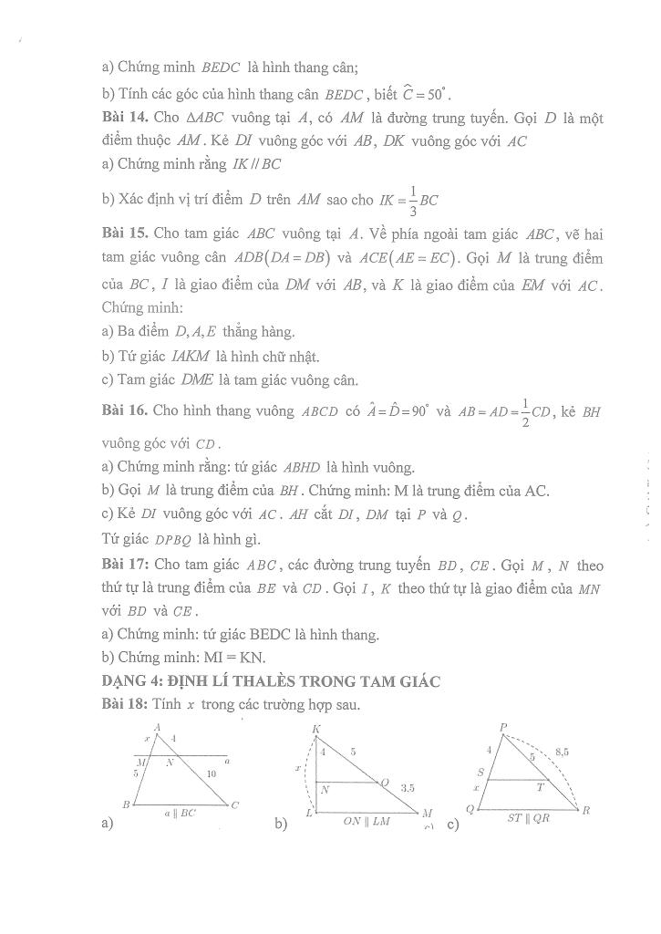 đề cương giữa học kì 1 toán 8 năm 2025 – 2026 trường thcs thọ lộc – hà nội 4