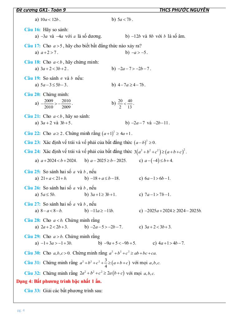 đề cương giữa học kì 1 toán 9 năm 2025 – 2026 trường thcs phước nguyên – tp hcm 3