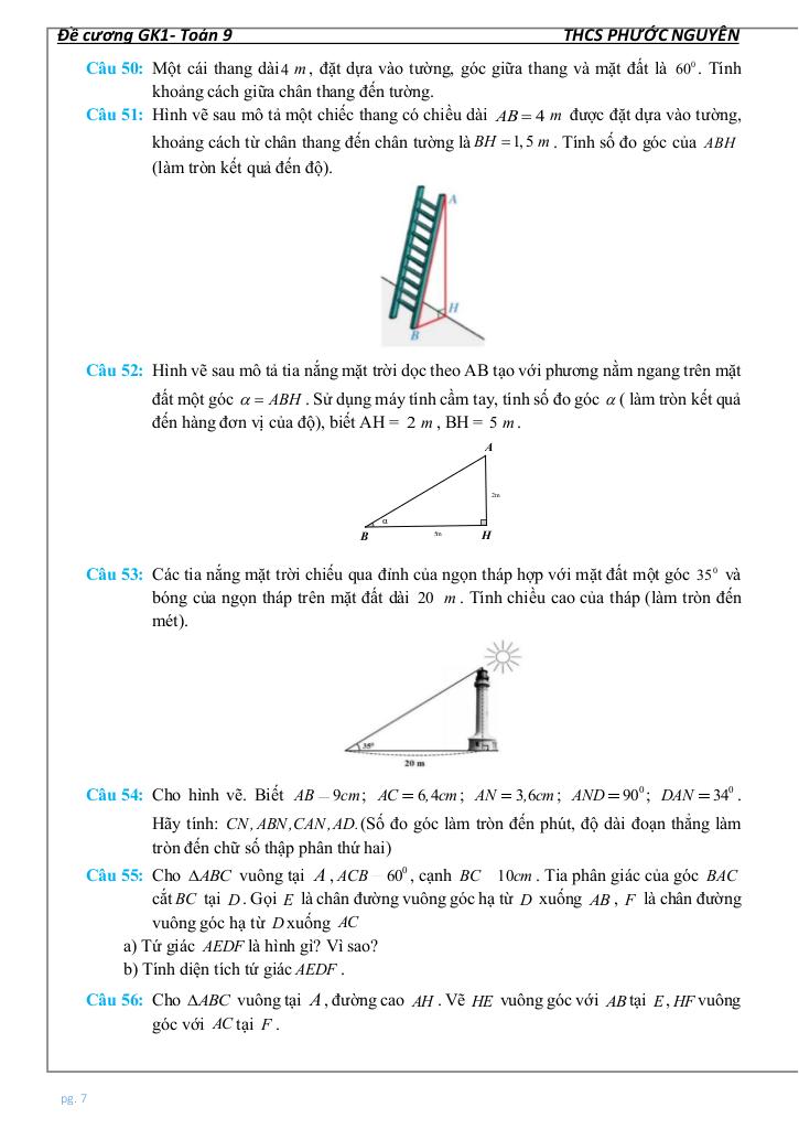 đề cương giữa học kì 1 toán 9 năm 2025 – 2026 trường thcs phước nguyên – tp hcm 6
