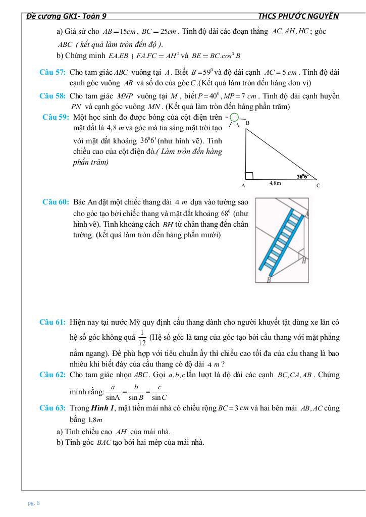đề cương giữa học kì 1 toán 9 năm 2025 – 2026 trường thcs phước nguyên – tp hcm 7