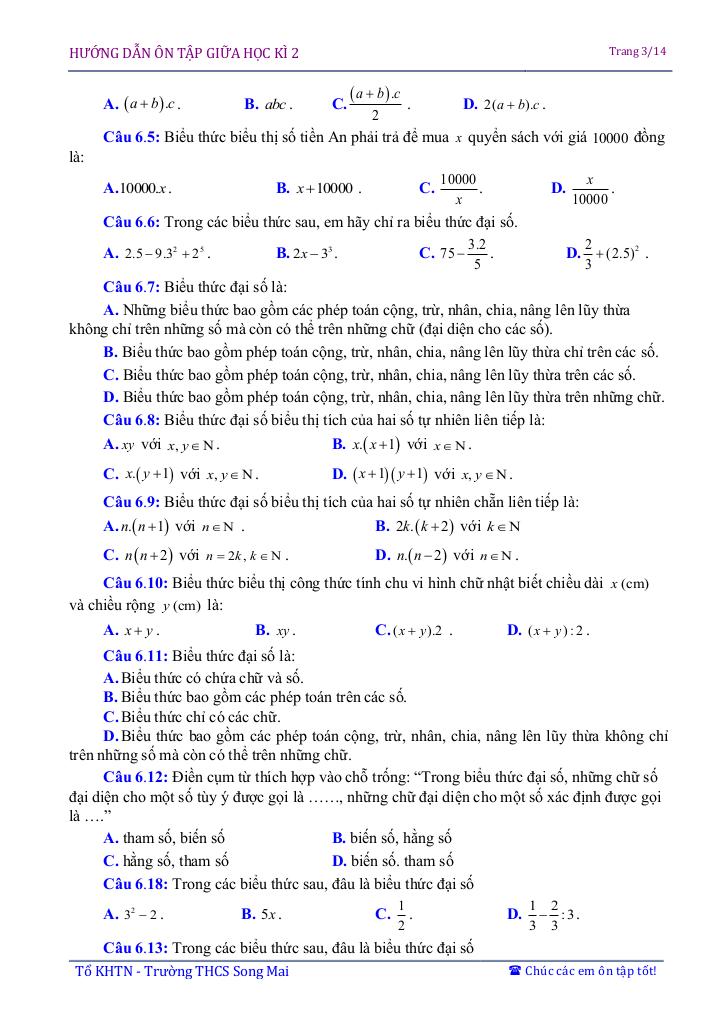 đề cương giữa học kì 2 toán 7 năm 2023 – 2024 trường thcs song mai – bắc giang 2