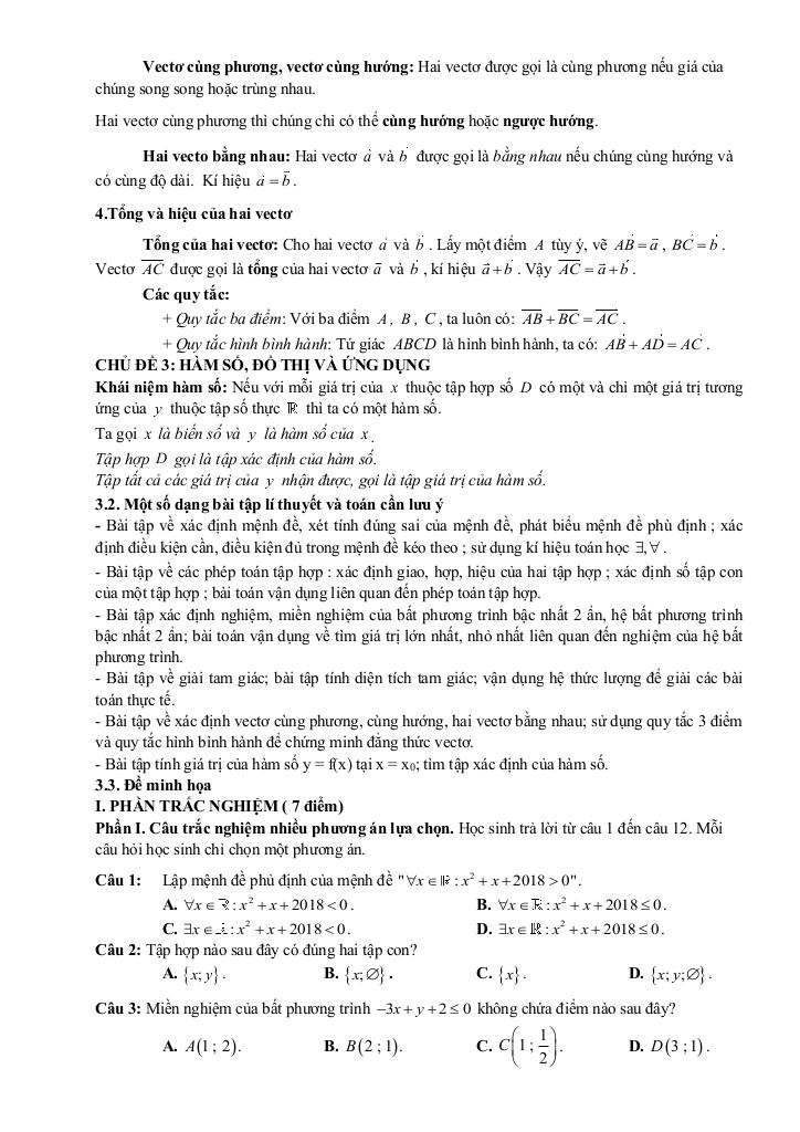 đề cương giữa học kỳ 1 toán 10 năm 2025 – 2026 trường thpt sơn động 3 – bắc ninh 2