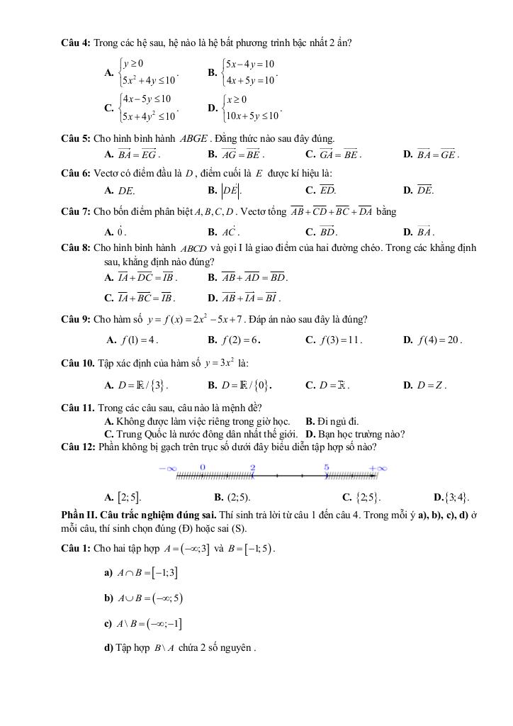 đề cương giữa học kỳ 1 toán 10 năm 2025 – 2026 trường thpt sơn động 3 – bắc ninh 3