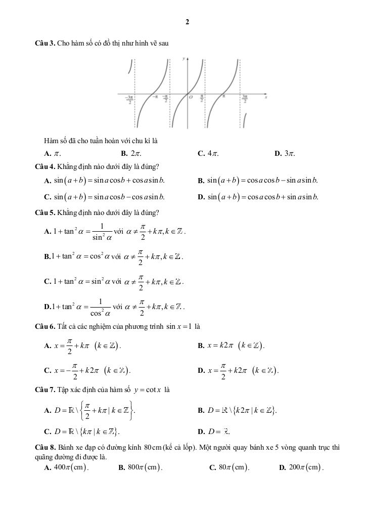 đề cương giữa học kỳ 1 toán 11 năm 2025 – 2026 trường thpt sơn động 3 – bắc ninh 1