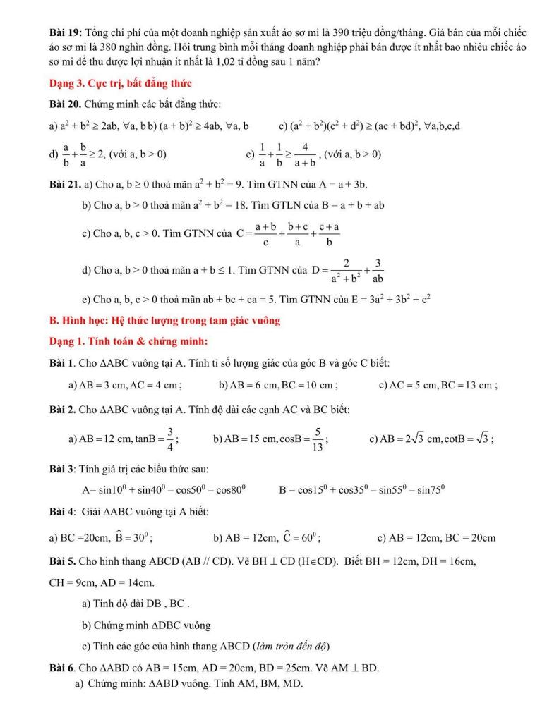 đề cương giữa học kỳ 1 toán 9 năm 2025 – 2026 trường thcs lê lợi – hà nội 2