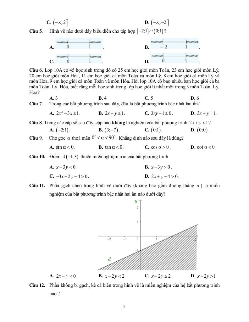 đề cương giữa kì 1 toán 10 năm 2025 – 2026 trường thpt bùi hữu nghĩa – cần thơ 1