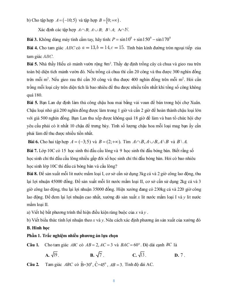 đề cương giữa kì 1 toán 10 năm 2025 – 2026 trường thpt bùi hữu nghĩa – cần thơ 7