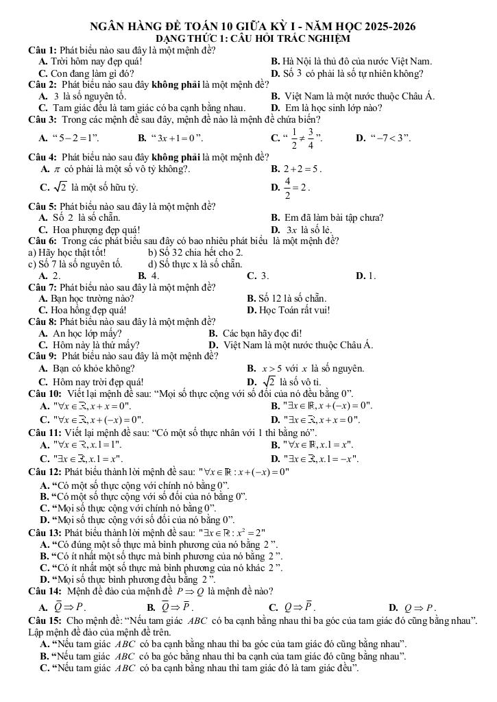 đề cương giữa kì 1 toán 10 năm 2025 – 2026 trường thpt hướng hóa – quảng trị 7