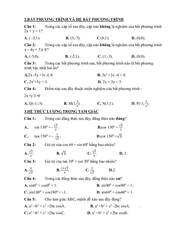 đề cương giữa kì 1 toán 10 năm 2025 – 2026 trường thpt quế sơn – đà nẵng 4