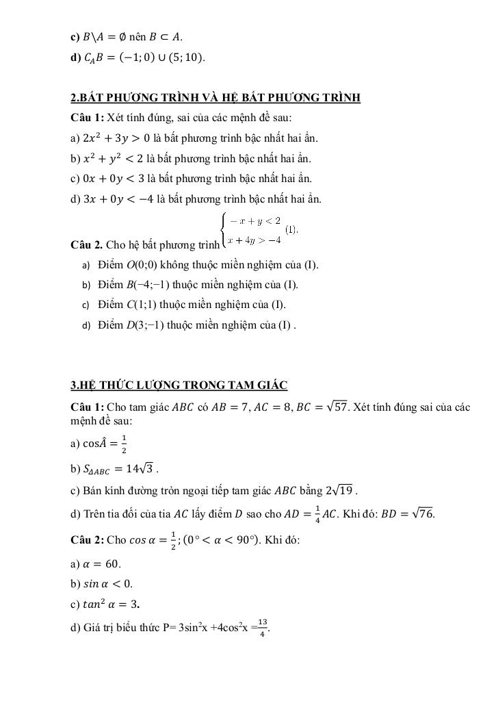 đề cương giữa kì 1 toán 10 năm 2025 – 2026 trường thpt quế sơn – đà nẵng 6