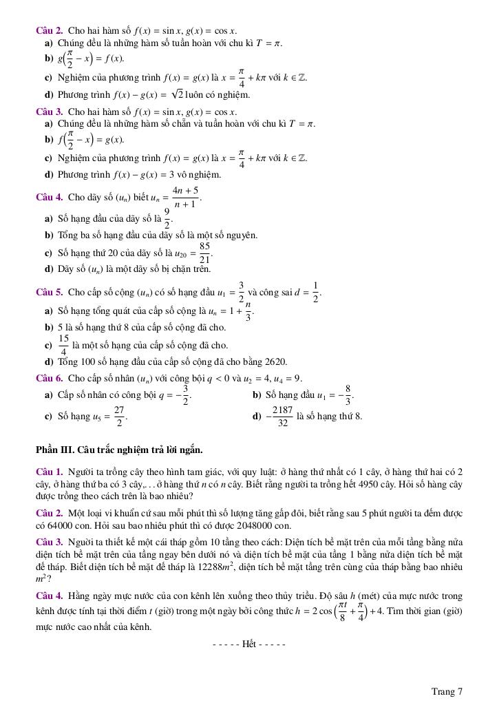 đề cương giữa kì 1 toán 11 năm 2025 – 2026 trường thpt đức trọng – lâm đồng 6