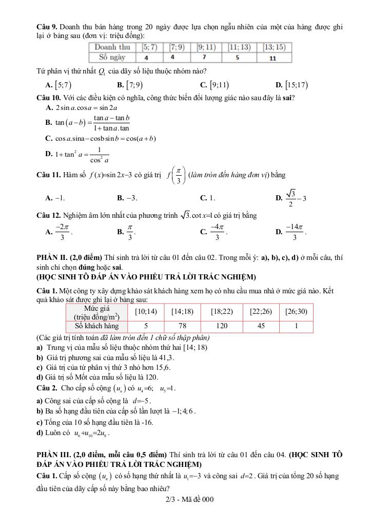 đề cương giữa kì 1 toán 11 năm 2025 – 2026 trường thpt ea h’leo – đắk lắk 4