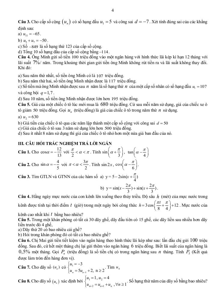 đề cương giữa kì 1 toán 11 năm 2025 – 2026 trường thpt quế sơn – đà nẵng 5
