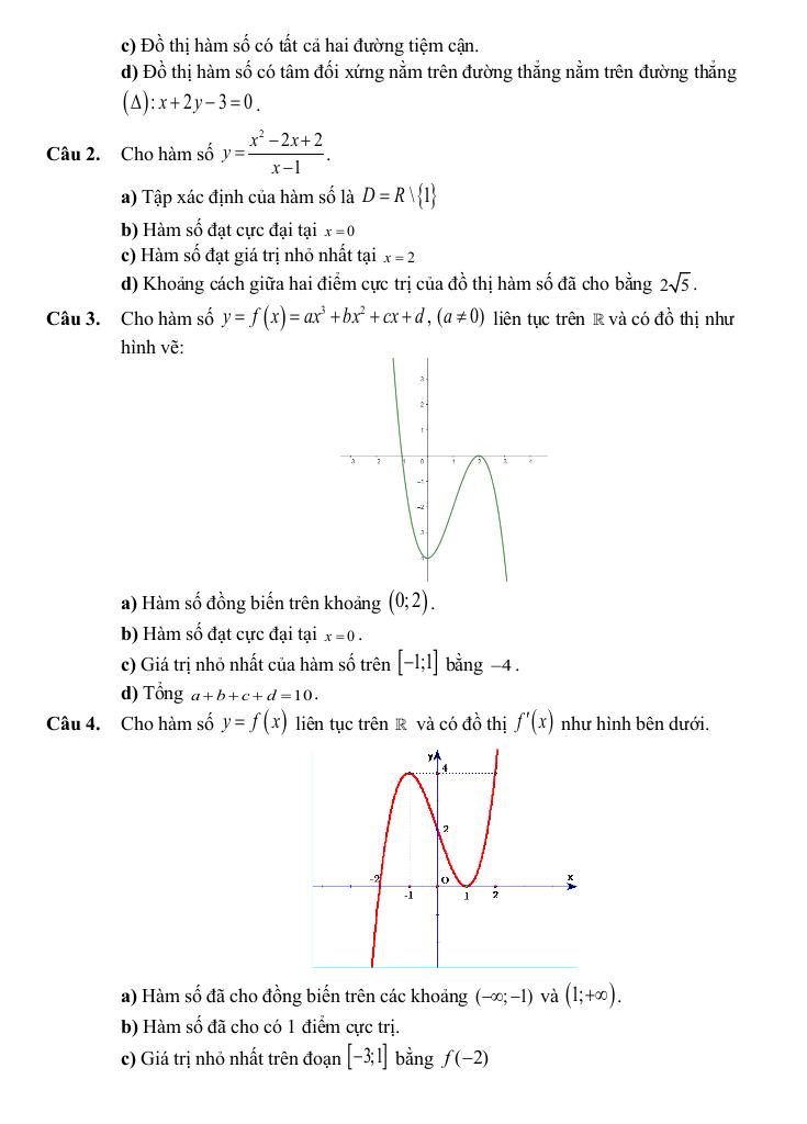 đề cương giữa kì 1 toán 12 năm 2025 – 2026 trường thpt quế sơn – đà nẵng 4