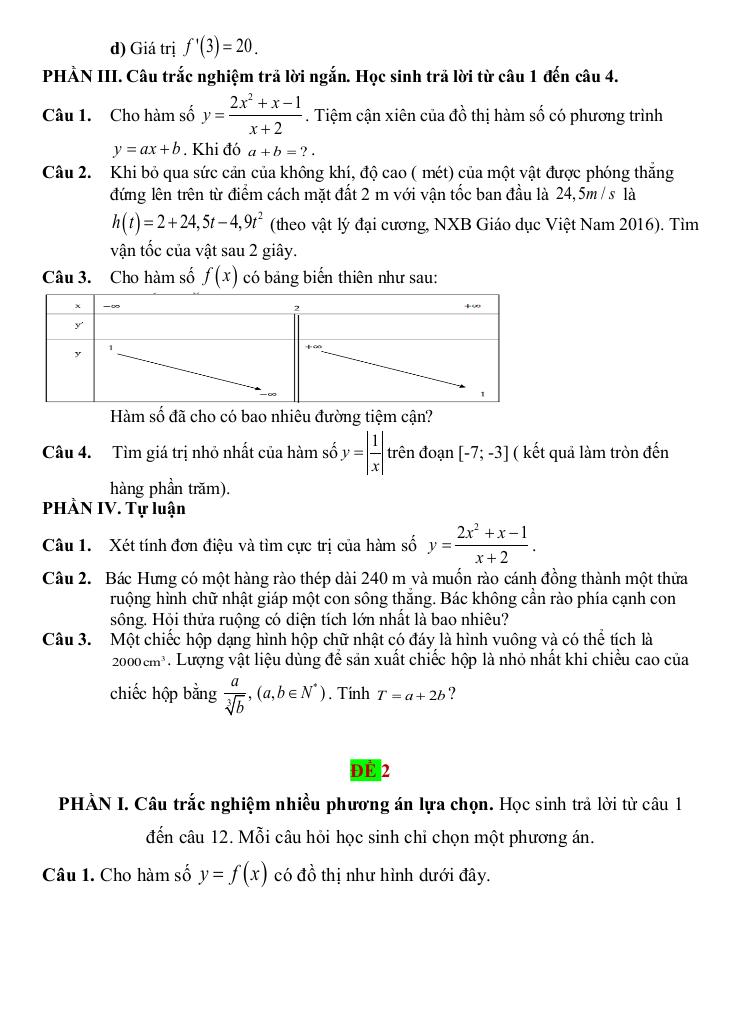 đề cương giữa kì 1 toán 12 năm 2025 – 2026 trường thpt quế sơn – đà nẵng 5