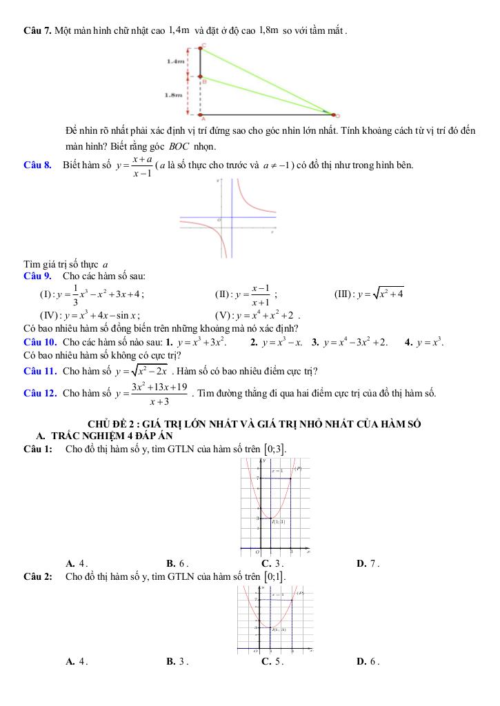 đề cương giữa kì 1 toán 12 năm 2025 – 2026 trường thpt xuân phương – hà nội 5