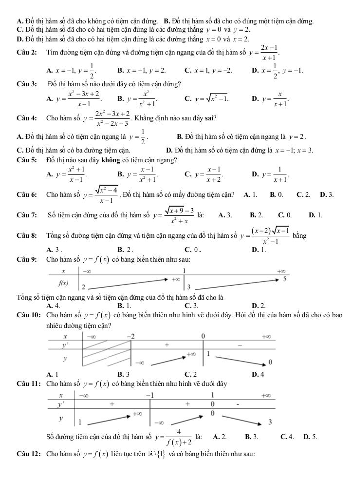 đề cương giữa kì 1 toán 12 năm 2025 – 2026 trường thpt xuân phương – hà nội 8