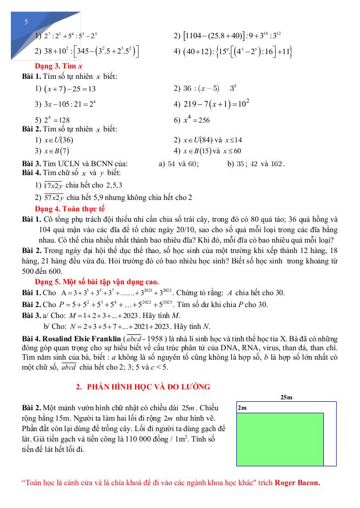 đề cương giữa kì 1 toán 6 năm 2025 – 2026 trường pt thực hành sư phạm – đồng nai 4