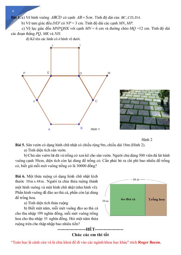 đề cương giữa kì 1 toán 6 năm 2025 – 2026 trường pt thực hành sư phạm – đồng nai 5