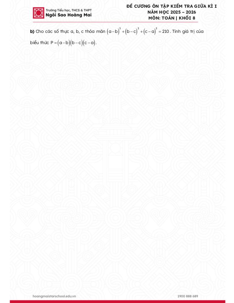 đề cương giữa kì 1 toán 8 năm 2025 – 2026 trường ngôi sao hoàng mai – hà nội 4