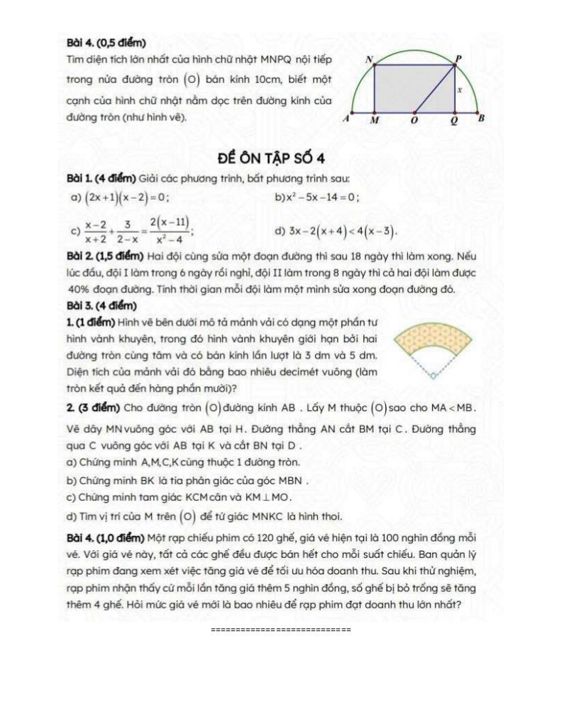 đề cương giữa kì 1 toán 9 năm 2025 – 2026 trường ngôi sao hoàng mai – hà nội 2