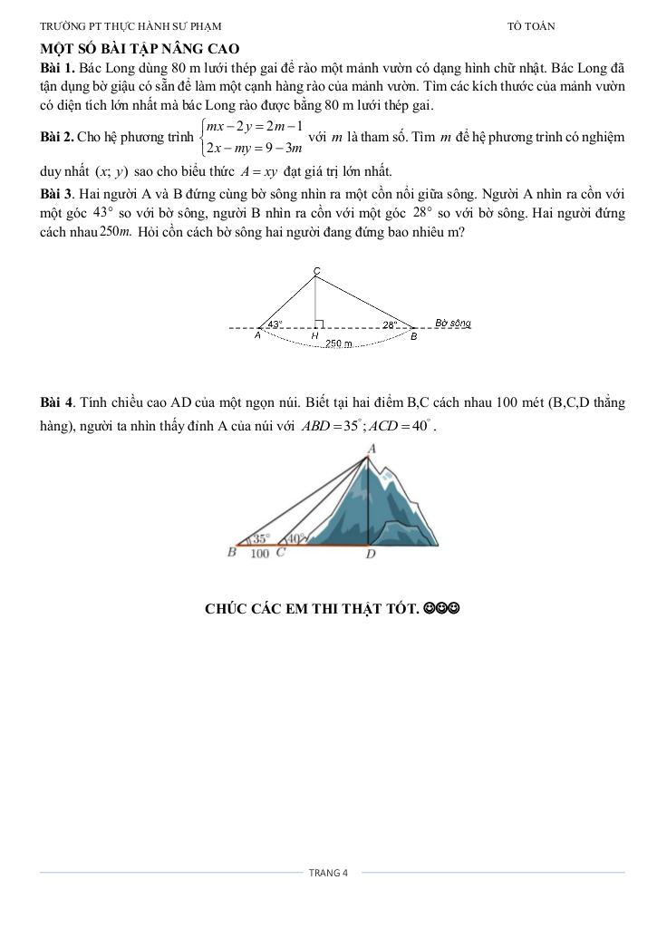đề cương giữa kì 1 toán 9 năm 2025 – 2026 trường pt thực hành sư phạm – đồng nai 3