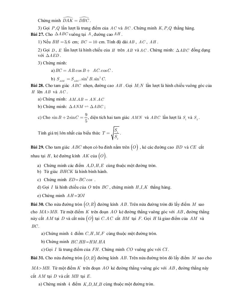 đề cương giữa kì 1 toán 9 năm 2025 – 2026 trường thcs nghĩa tân – hà nội 4