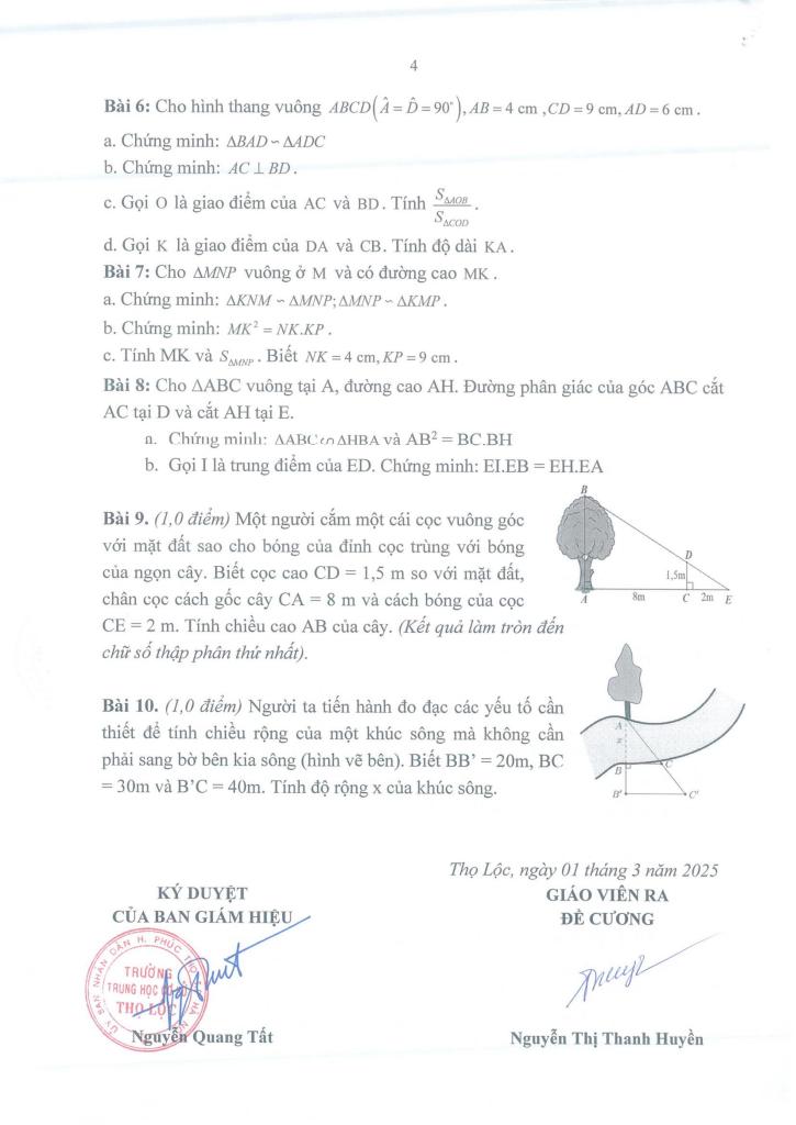 đề cương giữa kì 2 toán 8 năm 2024 – 2025 trường thcs thọ lộc – hà nội 3