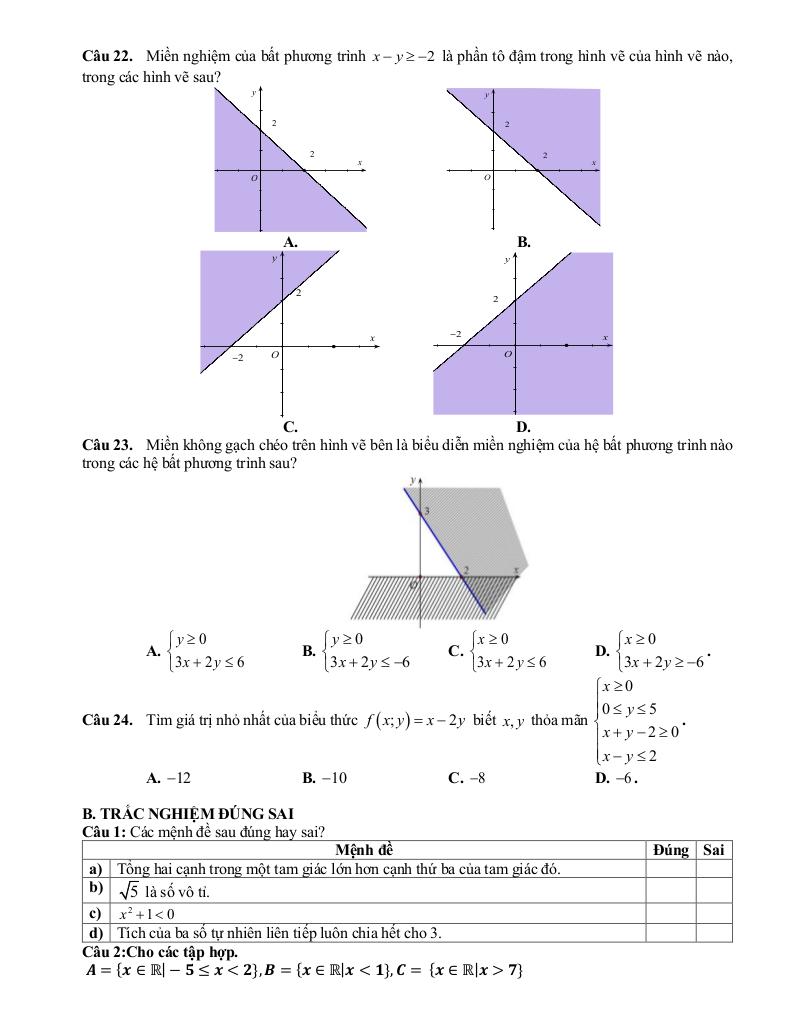 đề cương giữa kỳ 1 toán 10 năm 2025 – 2026 trường thpt hoàng văn thụ – hà nội 3