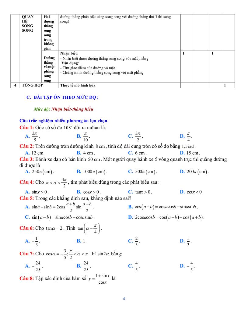 đề cương giữa kỳ 1 toán 11 năm 2025 – 2026 trường thpt trần quang khải – tp hcm 3