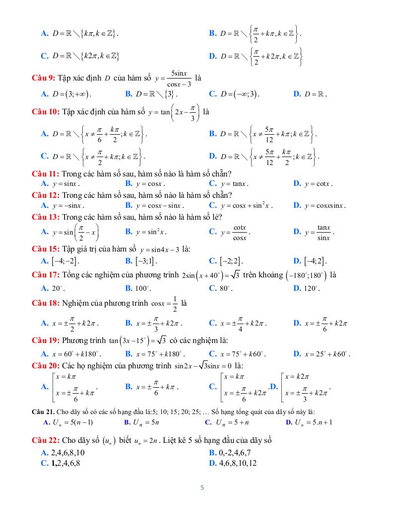 đề cương giữa kỳ 1 toán 11 năm 2025 – 2026 trường thpt trần quang khải – tp hcm 4