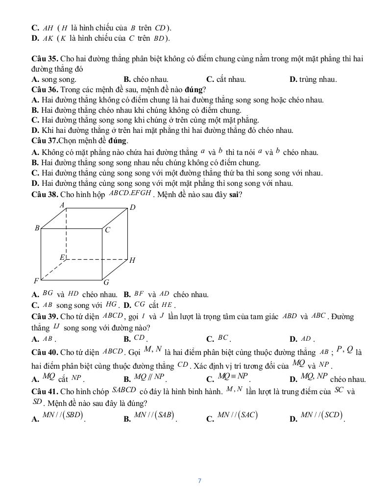 đề cương giữa kỳ 1 toán 11 năm 2025 – 2026 trường thpt trần quang khải – tp hcm 6