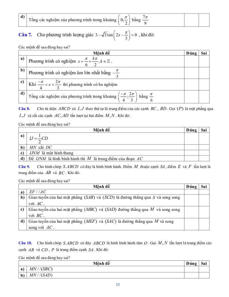 đề cương giữa kỳ 1 toán 11 năm 2025 – 2026 trường thpt trần quang khải – tp hcm 9