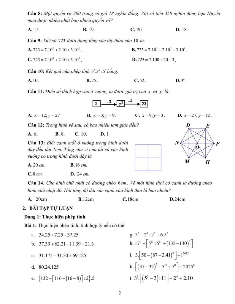 đề cương giữa kỳ 1 toán 6 năm 2025 – 2026 trường thcs nguyễn trường tộ – hà nội 1