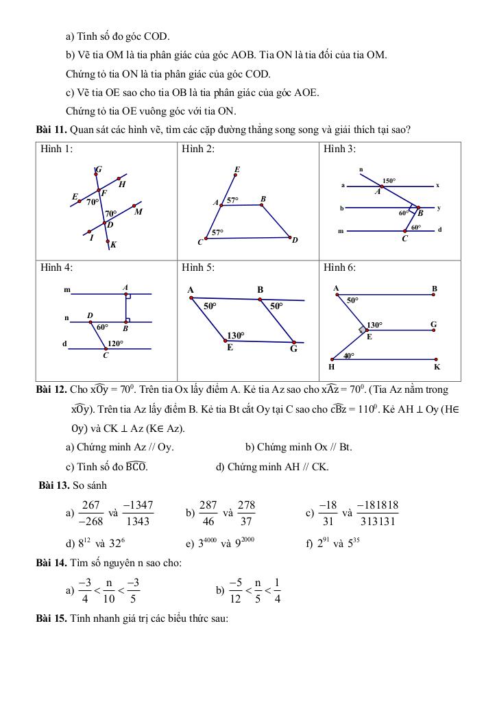 đề cương giữa kỳ 1 toán 7 năm 2025 – 2026 trường thcs thành công – hà nội 5