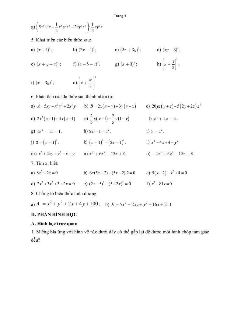 đề cương giữa kỳ 1 toán 8 năm 2025 – 2026 trường thcs hòa ninh – lâm đồng 2
