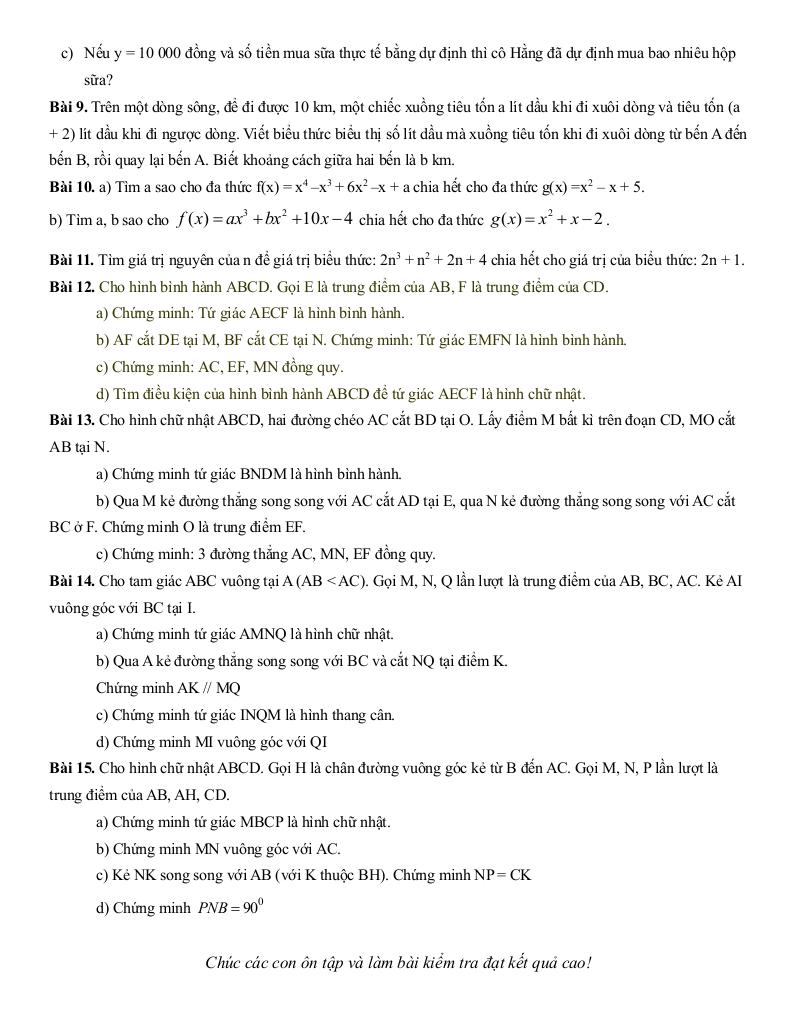 đề cương giữa kỳ 1 toán 8 năm 2025 – 2026 trường thcs thành công – hà nội 3
