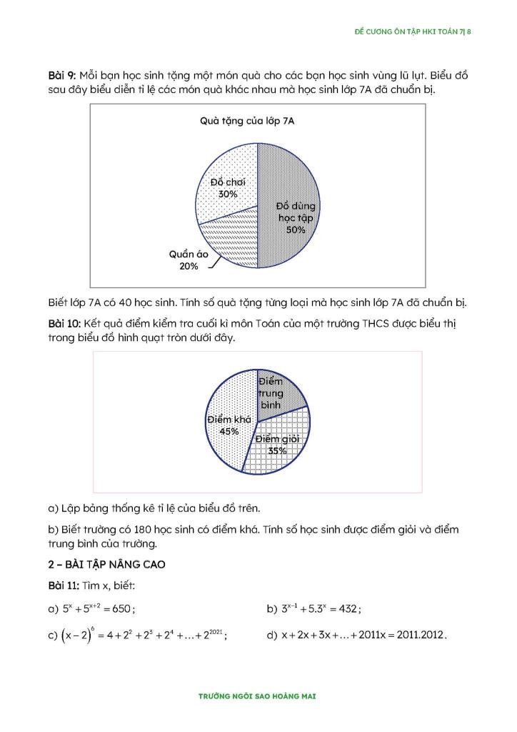 đề cương học kì 1 toán 7 năm 2025 – 2026 trường ngôi sao hoàng mai – hà nội 7