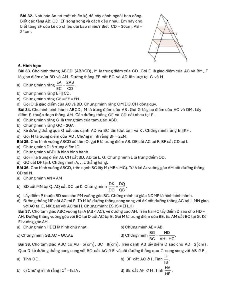 đề cương học kì 1 toán 8 năm 2025 – 2026 hệ thống gd archimedes school – hà nội 5