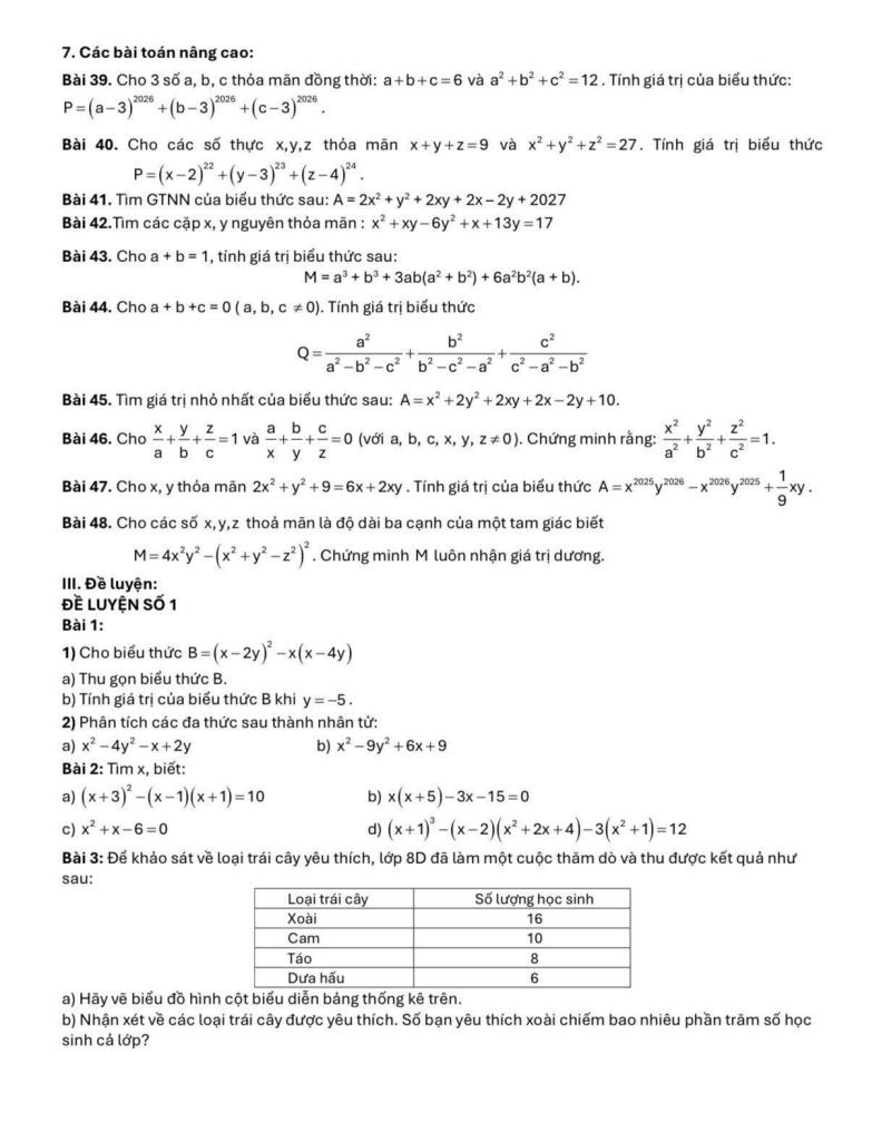 đề cương học kì 1 toán 8 năm 2025 – 2026 hệ thống gd archimedes school – hà nội 6