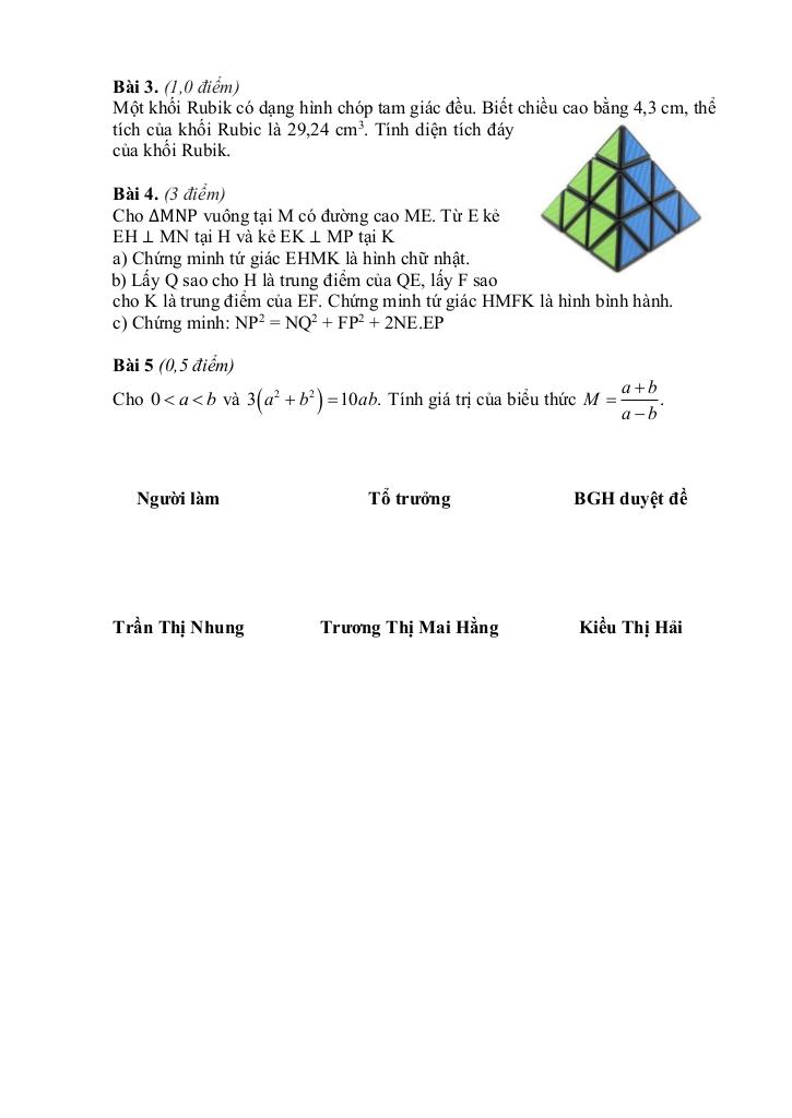 đề cương học kì 1 toán 8 năm 2025 – 2026 trường thcs nguyễn bỉnh khiêm – hà nội 7