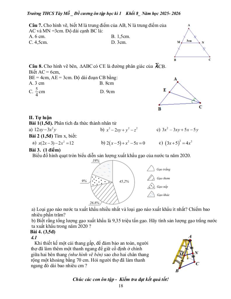 đề cương học kì 1 toán 8 năm 2025 – 2026 trường thcs tây mỗ – hà nội 7