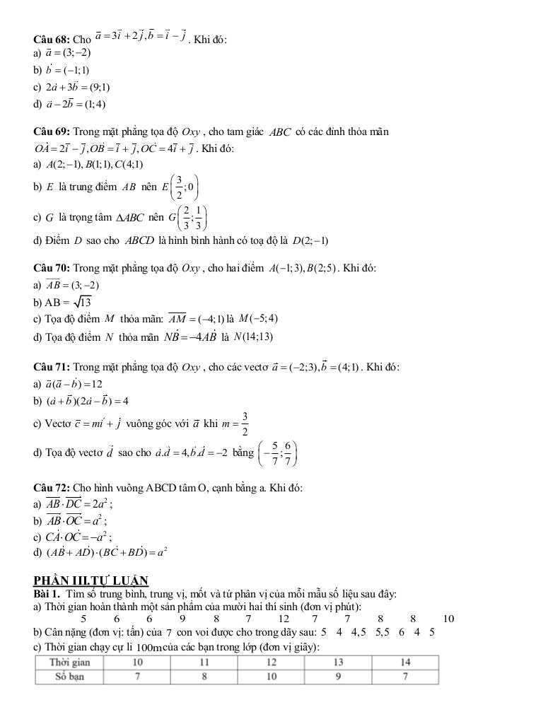 đề cương học kỳ 1 toán 10 năm 2025 – 2026 trường thpt đại mỗ – hà nội 6