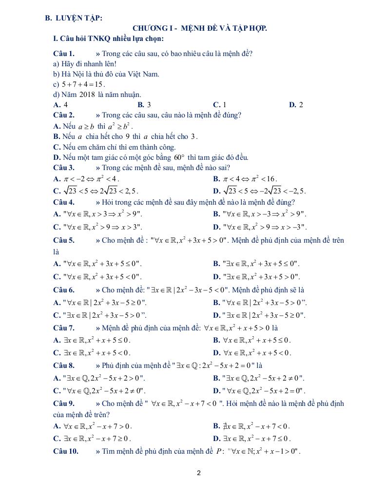 đề cương học kỳ 1 toán 10 năm 2025 – 2026 trường thpt yên hòa – hà nội 1