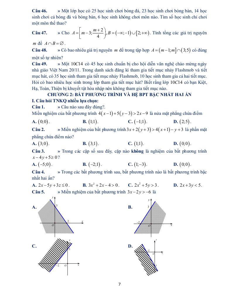 đề cương học kỳ 1 toán 10 năm 2025 – 2026 trường thpt yên hòa – hà nội 6